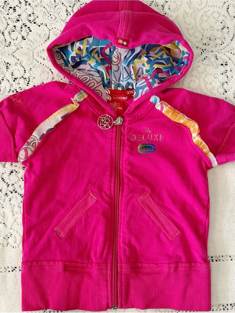 Y2K Kids Ecko Red Unltd Girls Size 6 Short Sleeve Zip Up & Skort Mini Skirt Set